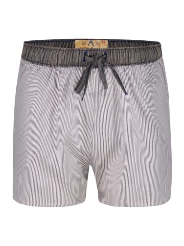 Luca David Pyjama-Shorts Olden Glory in Blau/Weiss