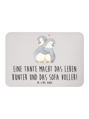 Mr. & Mrs. Panda Magnet Bunte Tante mit Spruch in Grau Pastell