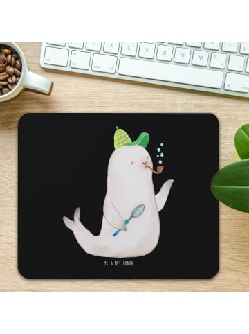 Mr. & Mrs. Panda Mauspad Robbe Sherlock ohne Spruch in Schwarz