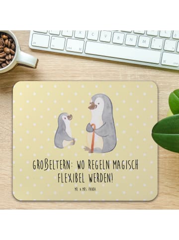 Mr. & Mrs. Panda Mauspad Großeltern Magie mit Spruch in Gelb Pastell