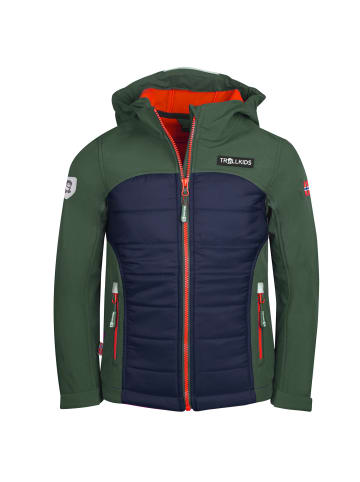 Trollkids Hybrid Softshelljacke Lysefjord in forest green