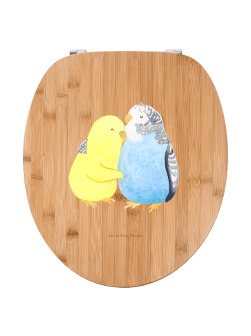 Mr. & Mrs. Panda Toilettendeckel Wellensittich Liebe ohne Spruch in Braun