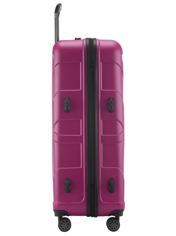 suitline 3er Kofferset Rollkoffer Hartschalen-Koffer Reisetrolleys TSA in Magenta
