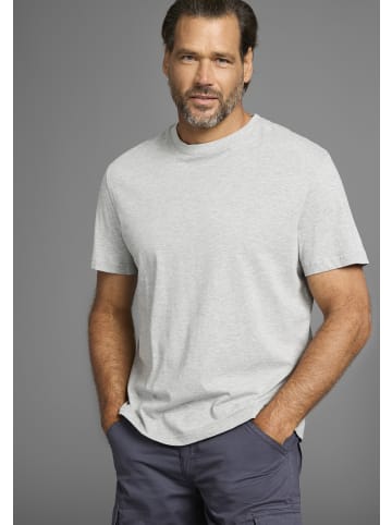 Man's World Rundhalsshirt in mittelgrau/hellblau-mel