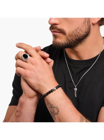 Thomas Sabo Beads-Armband Aus Obsidian Silber in silber, schwarz