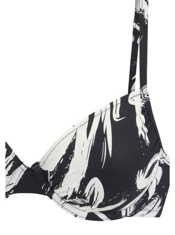 French Connection Bügel-Bikini in schwarz-creme bedruckt