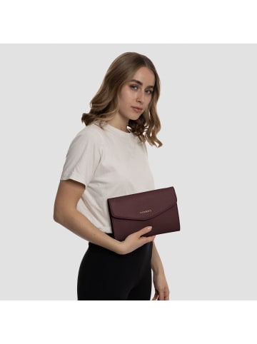 Lazarotti Bologna Leather Clutch Tasche Leder 23 cm in burgundy