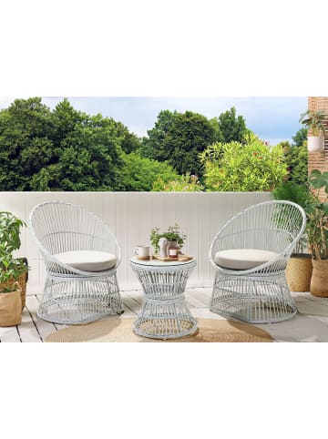 Beliani 3-tlg Bistro Set MESYNA in Weiß/Beige