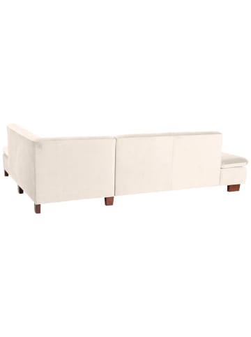 others ECKSOFA mit Ottomane rechts Kaye Bezug Samtvelours Buche nussbaum dunkel / creme