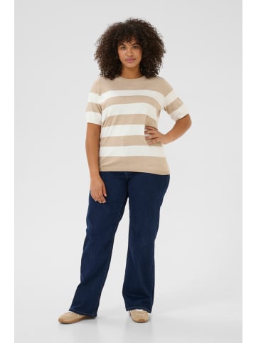 KAFFE curve Strickpullover KClizzy in Feather Grey Mel./Chalk Stripe