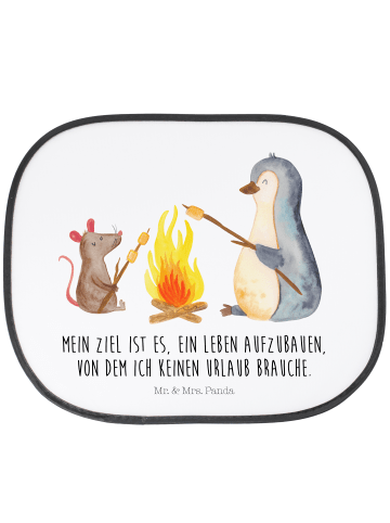 Mr. & Mrs. Panda Sonnenblende Auto Pinguin Lagerfeuer mit Spruch in Weiß