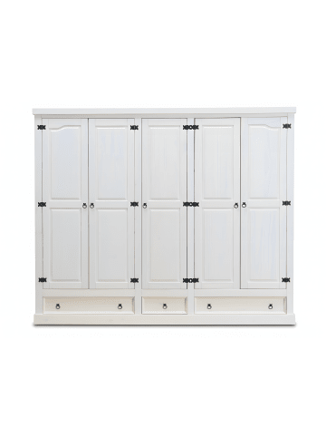 ebuy24 Kleiderschrank New Mexico Weiß 244 x 58 cm