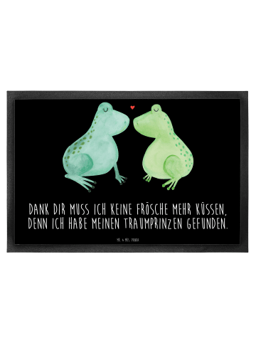 Mr. & Mrs. Panda Fußmatte Frosch Liebe mit Spruch in Schwarz