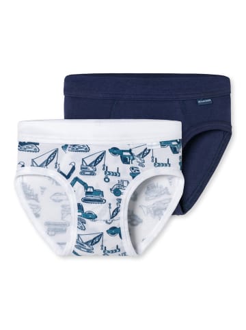 Schiesser Slip Fine Rib in dunkelblau, weiss