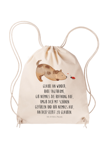 Mr. & Mrs. Panda Sportrucksack Hund Marienkäfer mit Spruch in Creme