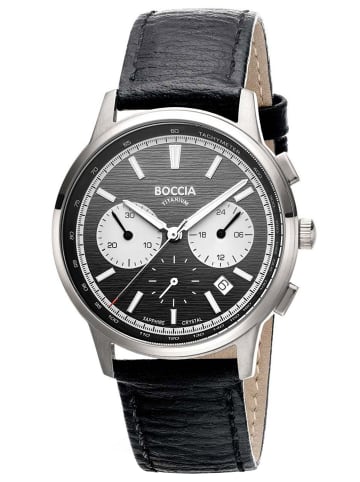 Boccia Herrenuhr Chronograph Titan Schwarz