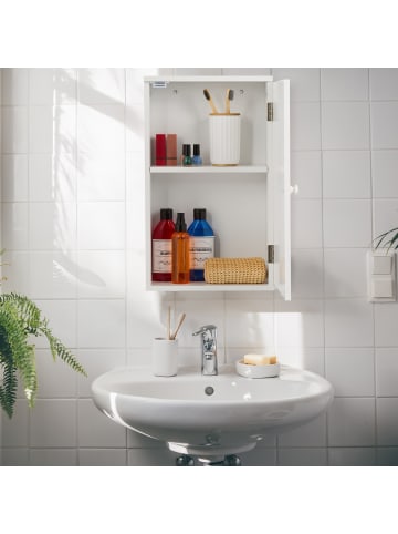 relaxdays Badschrank in Weiß - (B)30 x (H)50 x (T)15,5 cm