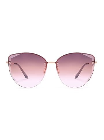 styleBREAKER Cateye Sonnenbrille in Gold / Apricot Verlauf