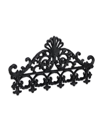 relaxdays 4 x Garderobenleiste in Schwarz - (B)35x (H)17 x (T)3,5 cm