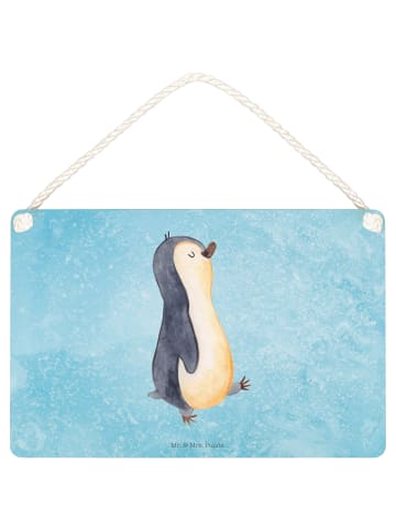 Mr. & Mrs. Panda Deko Schild Pinguin mHerzieren ohne Spruch in Eisblau