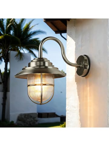 Licht-Erlebnisse Außen Wandlampe (B)21 x (H)29 cm in Nickel matt