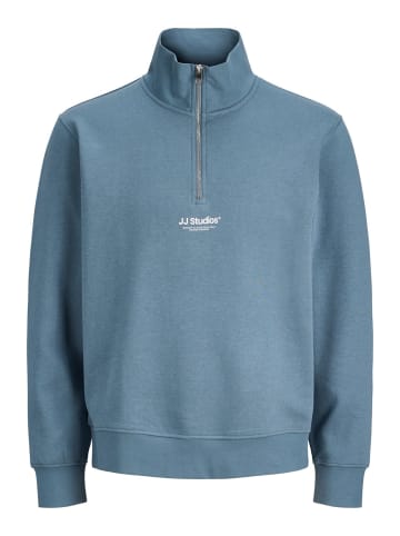 Jack & Jones Sweatshirt JJESOHO SWEAT QUARTER ZIP in Grau