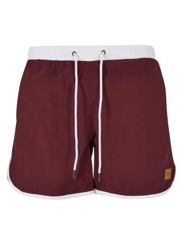 Urban Classics Badeshorts in white/cherry