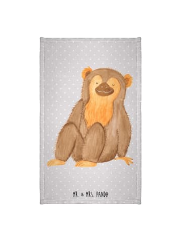 Mr. & Mrs. Panda Handtuch Affe ohne Spruch in Grau Pastell