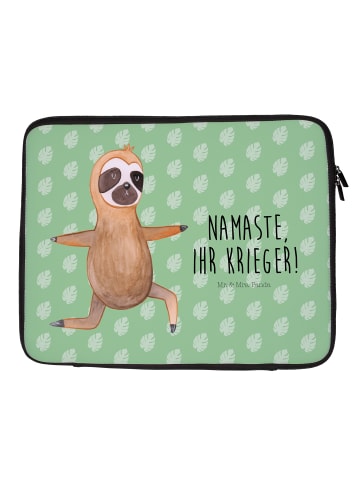 Mr. & Mrs. Panda Notebook Tasche Faultier Yoga mit Spruch in Tropengrün