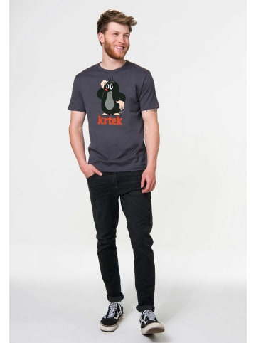 Logoshirt T-Shirt Der kleine Maulwurf Krtek in blau-grau