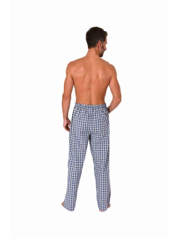 NORMANN Schlafanzug Pyjama Hose lang kariert Baumwolle - 79837 in grau