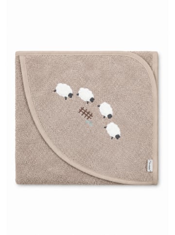 Sterntaler Kapuzenbadetuch 80x80 cm SCHAF Flocke in sand