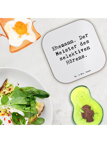 Mr. & Mrs. Panda Untersetzer Ehemann Meister mit Spruch in Weiß