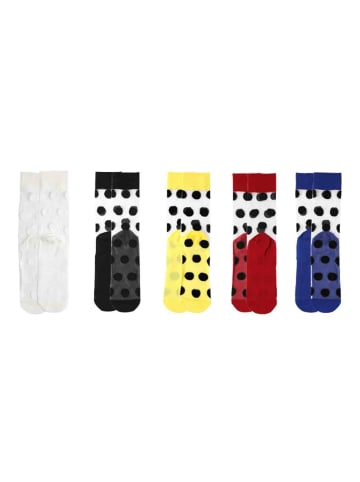 MUNADUNA 5er 'Punkt' Socken Set Farb-Mix