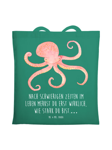 Mr. & Mrs. Panda Jutebeutel Tintenfisch mit Spruch in Mint