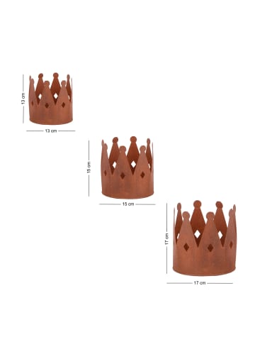 UNUS 3er Set Rostkronen in Braun