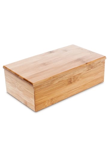 relaxdays Teebox in Natur - (B)28,5 x (H)9 x (T)16 cm