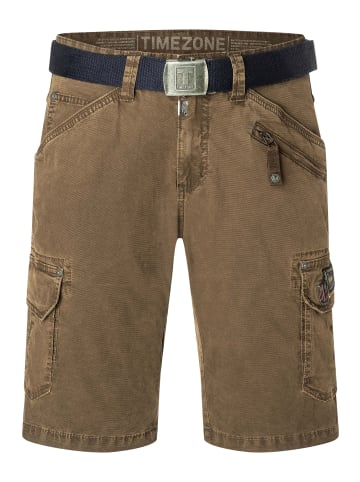 Timezone Herren Cargoshorts mit Gürtel und Taschen in Braun