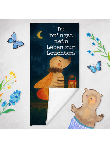 Mr. & Mrs. Panda Badehandtuch Glühwürmchen Design mit Spruch in Weiß
