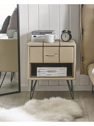 Beliani Nachttisch BETIN in Beige - (W) 48 x (H) 56 x (L) 41 cm