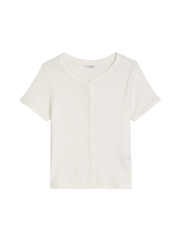Marc O'Polo DENIM Pointelle-Kurzarm-Cardigan regular in Silky White