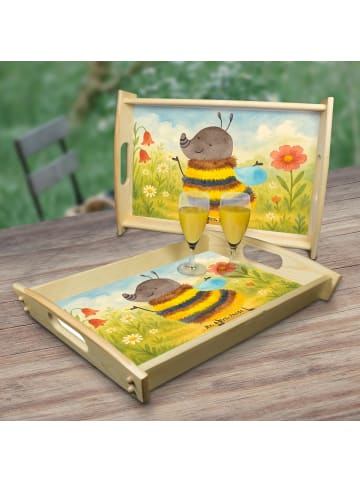 Mr. & Mrs. Panda Serviertablett Hummel flauschig Design ohne Spruch in Weiß