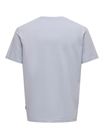 Only&Sons T-Shirt 2er-Set Rundhals Kurzarm in Weiß-Hellblau