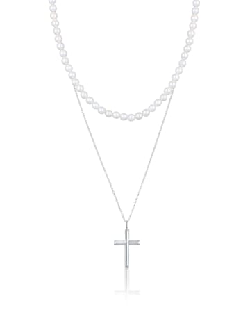 KUZZOI Halskette 925 Sterling Silber Kreuz in Silber