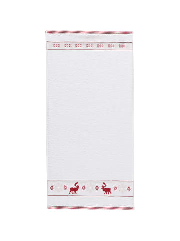 Erwin Müller Frottier Handtuch 2er-Pack in weiß/rot