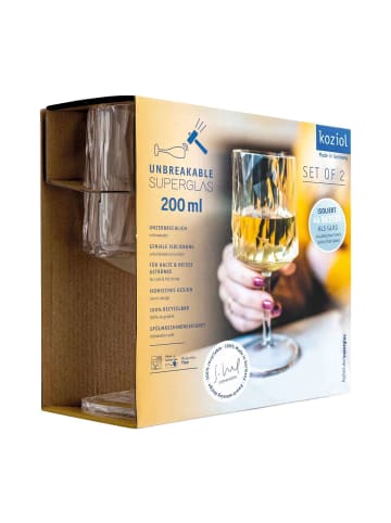 koziol 2er Set Weinglas Superglas Club No. 9 200 ml in transparent