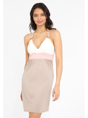 Beach Time Jerseykleid in creme-taupe-rose
