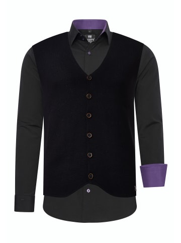 Rusty Neal Hemd mit Weste 2er Set in Schwarz / Lila