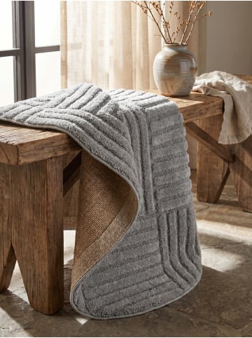 KADIMA DESIGN Hochflorteppich 3D Bögen Boho Waschbar Wohnzimmer in Silber