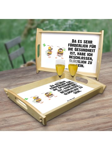Mr. & Mrs. Panda Serviertablett Hummeln Kleeblatt mit Spruch in Weiß